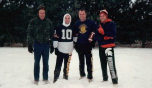 Family Football 1980s with caption